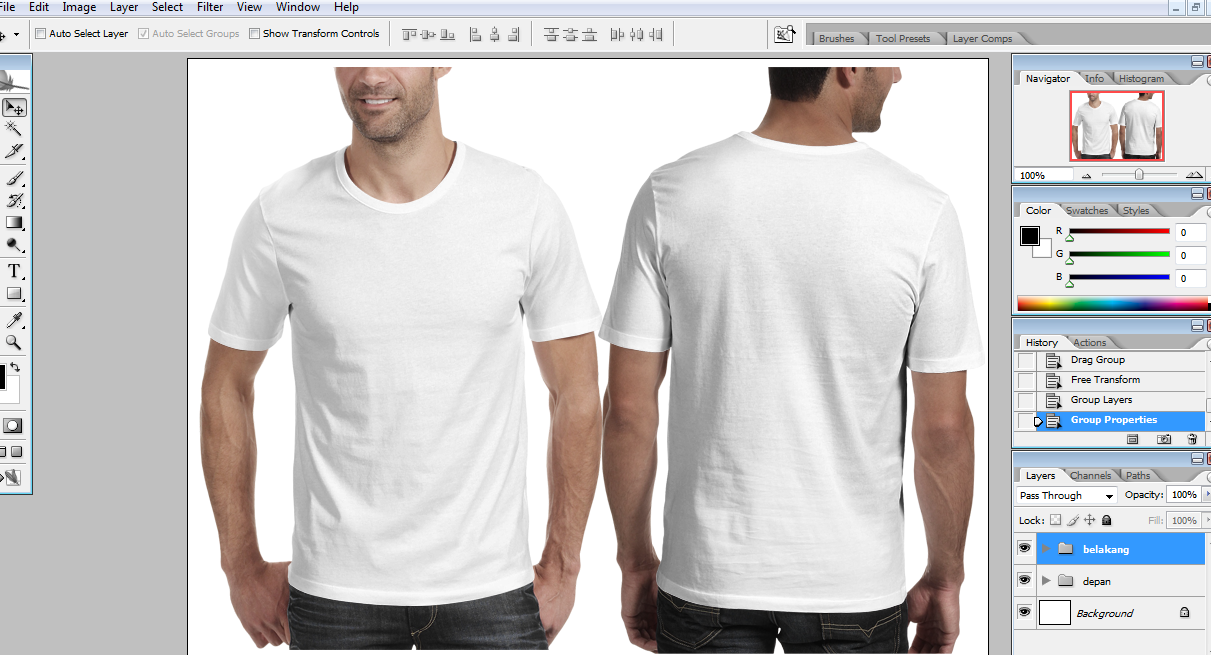  Kaos  Putih  Polos  Untuk Desain  Menggunakan Photosop