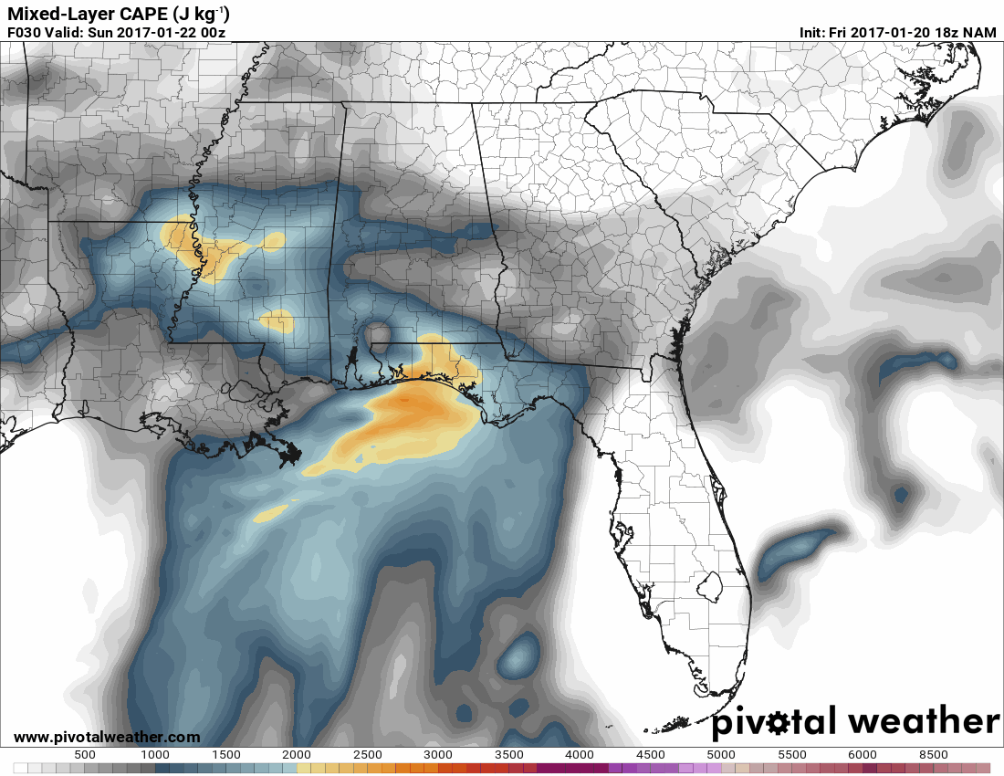 nam model forecast mlcape valid from 6 pm cst saturday until noon cst sunday animation courtesy of pivotalweather com nam model forecast mlcape valid from 6 pm cst saturday until noon cst sunday animation courtesy of pivotalweather com