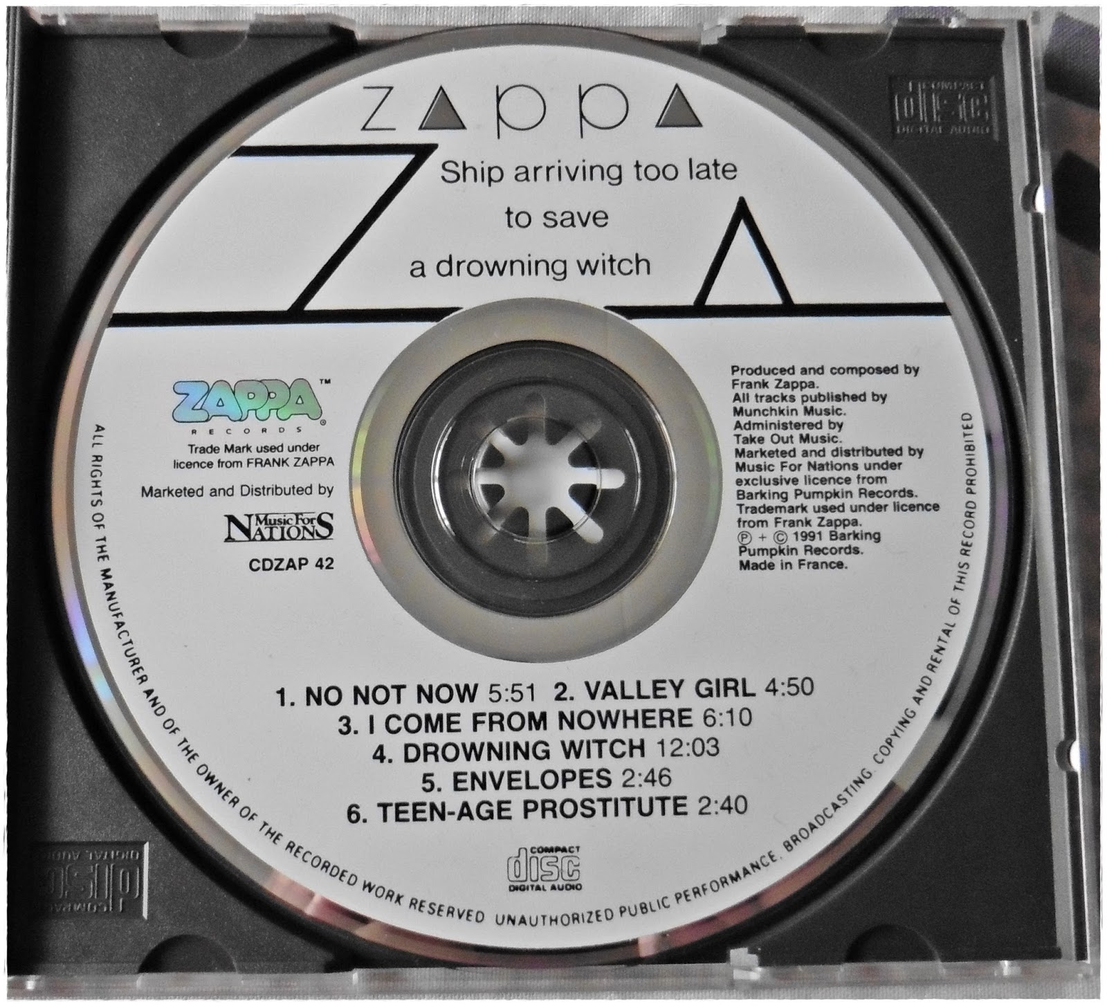 ZEPPELIN ROCK Zappa Ship arriving too late to save a drowning witch