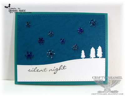 Crafty Colonel Donna Nuce for CASE-ing Christmas Challenge Blog, Stampin'Up Jingle All the Way and Sleigh Ride Edgelits, Christmas Card