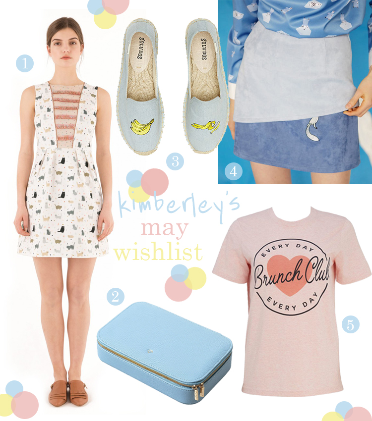 Kimberley's May Wishlist wishlist, blogger picks, wish list, Biscuit, Joanie Clothing, Kate Pugsley, Oliver Bonas,