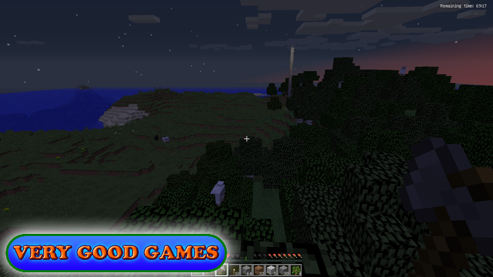 Minecraft game screenshot - an evening