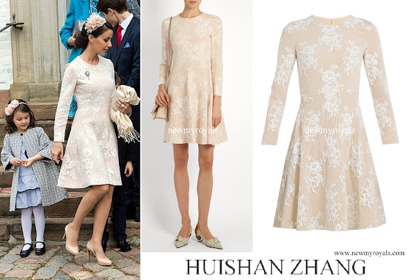 Princess Marie wore HUISHAN ZHANG Kiera Cotton Blend Floral Lace Dress