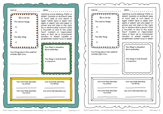 Printable Journaling Pages For Kids