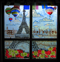 paris french eiffel window classroom painting tower bulletin boards paint let theme mural decor diy artist stephens cassie board france
