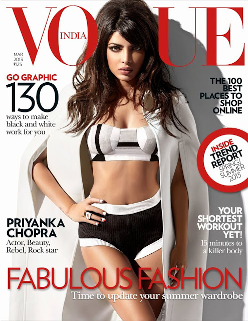 Vogue-March 2013: Priyanka Chopra on Sizzling Cover Page