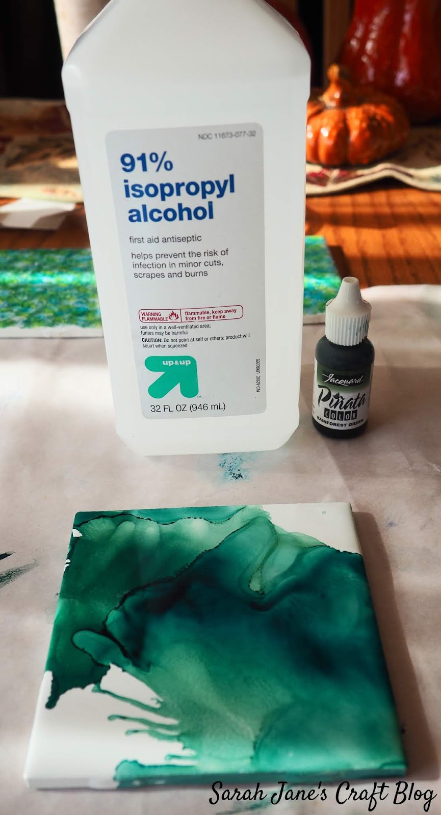 Textured Alcohol Ink Tiles and Alcohol Ink Thinner Tests