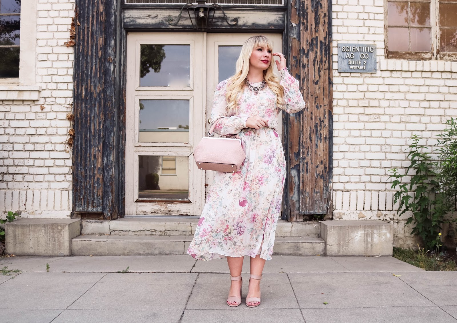 Blush floral Dress & JEMMA JoJo Handbag Review