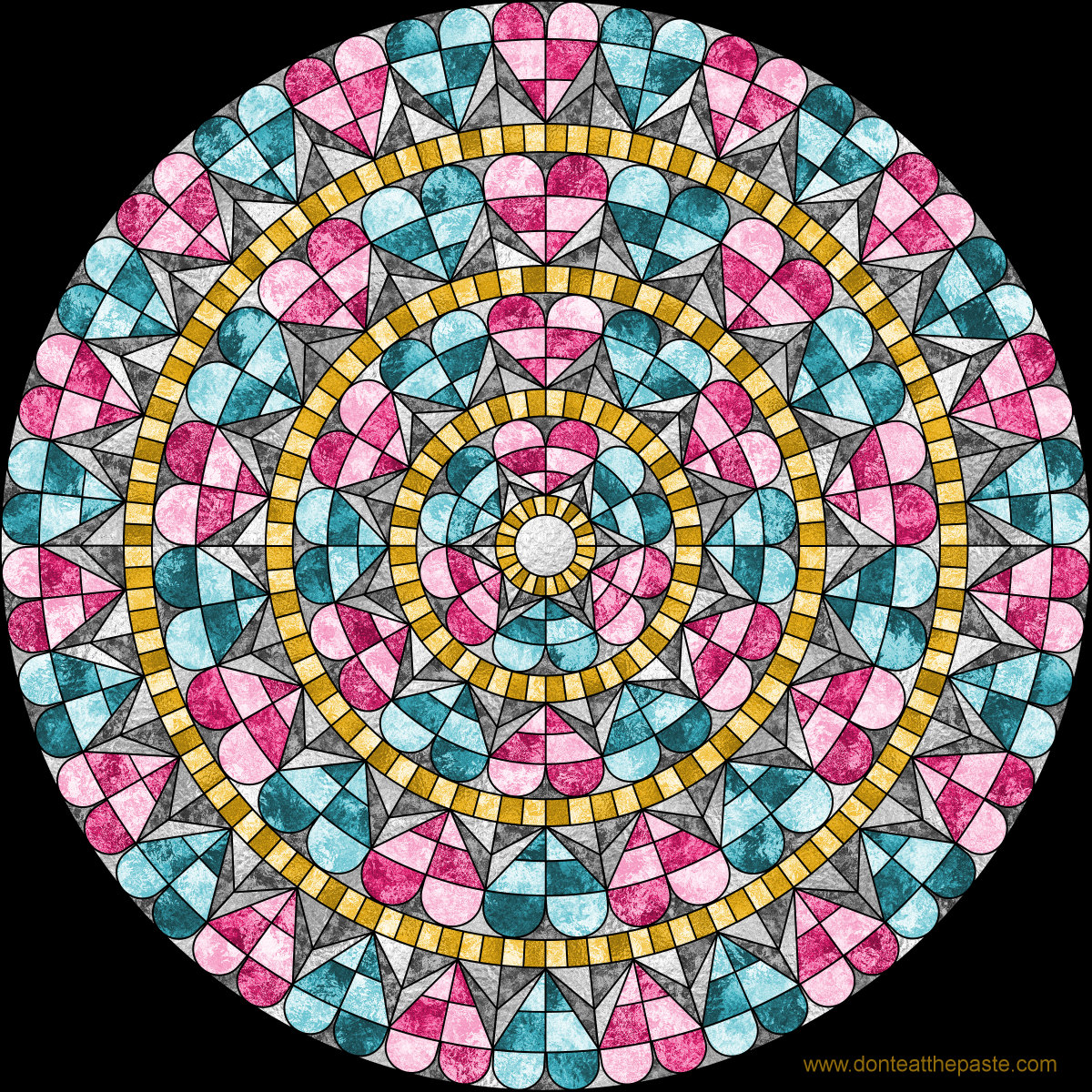 Download Don't Eat the Paste: Heart Window mandala to color