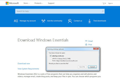Situs Microsoft Windows Essentials 2012