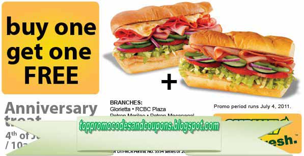Free Promo Codes and Coupons 2023: Subway Coupons