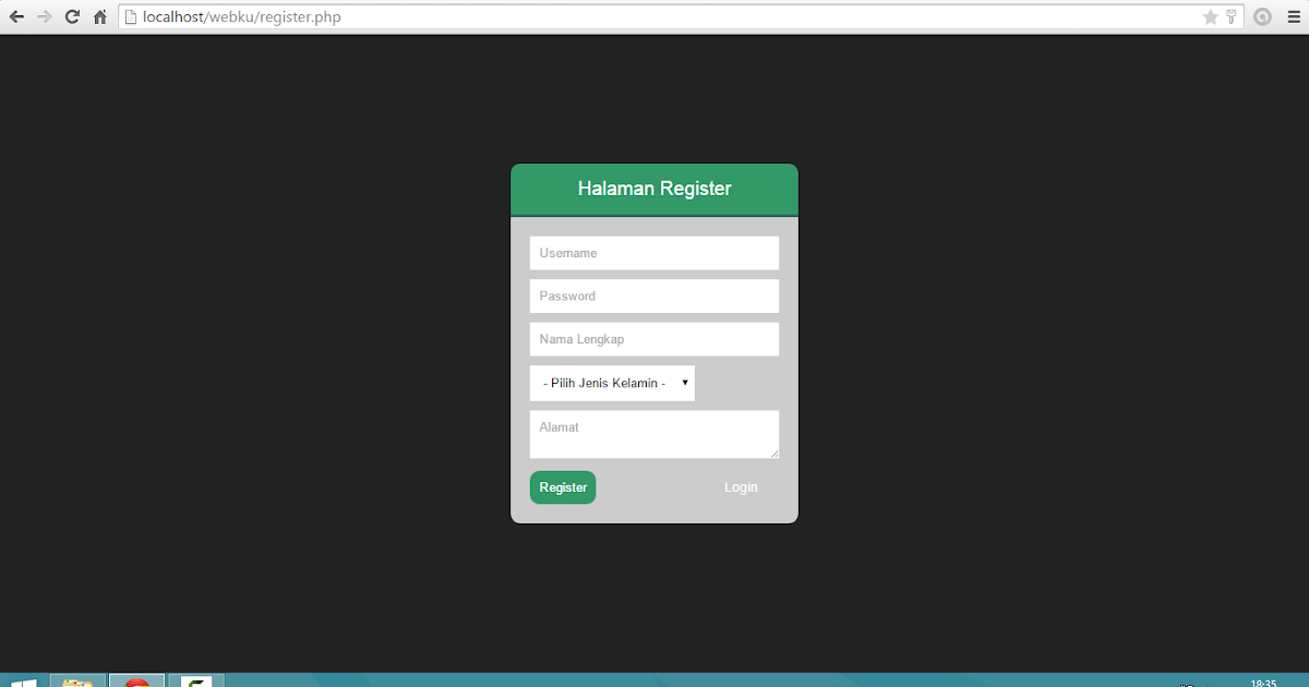 Membuat Website Dengan Php My Admin | membuat register pendaftaran dengan php dan mysql Membuat Website Dengan Php My Admin | membuat register pendaftaran dengan php dan mysql