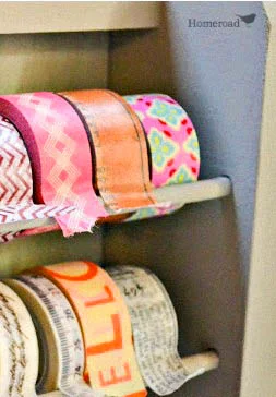 A Washi Tape Dispenser created from a spice rack