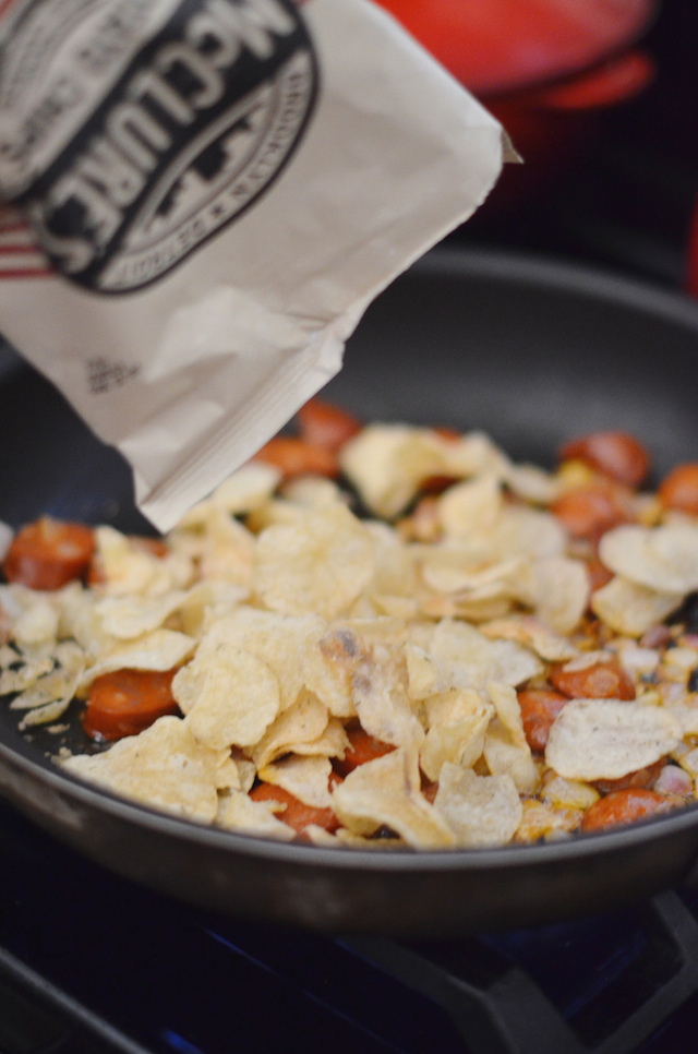Potato Chip Scrambled Eggs with Chorizo Always Order Dessert