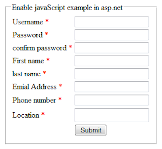 Enable javascript example in asp.net