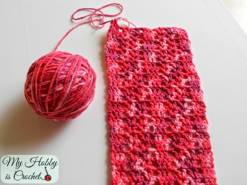 Lacy  Scarf - Free Crochet Pattern: Written Instructions and Crochet chart 