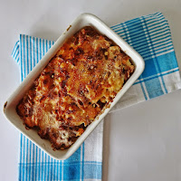  Gratinado de massa integral com salmão e camarão