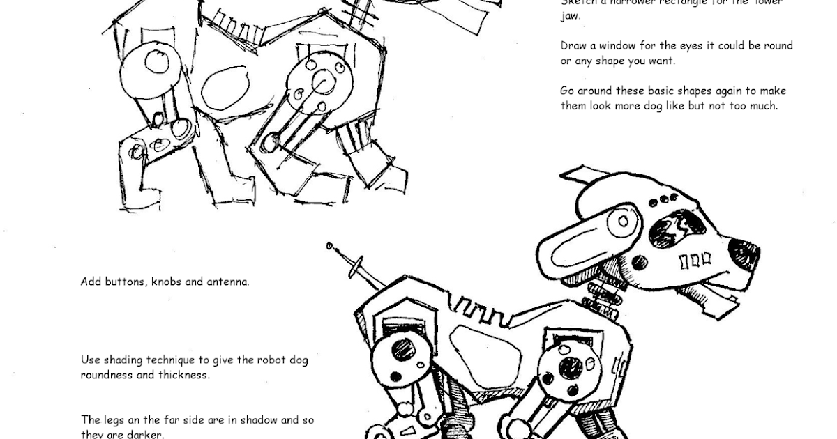 How to Draw Worksheets for The Young Artist How To Draw A Robot Dog