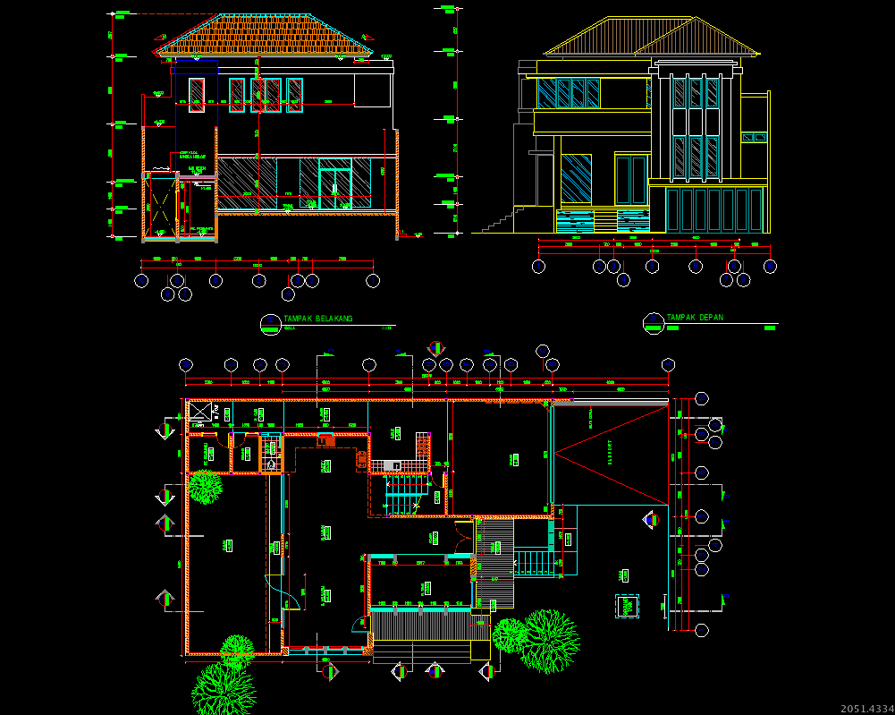 Desain Rumah Minimalis 2 Lantai Autocad - Gambar Foto Desain Rumah