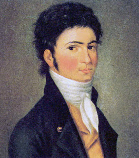 Pintura con el retrato del joven Ludwig van Beethoven