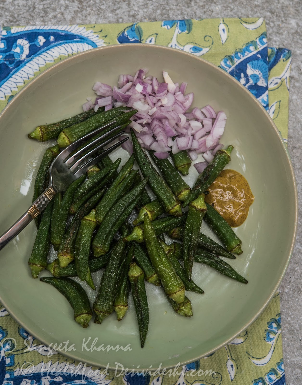 Okra, Bhindi, Lady's finger steamed okra recipes
