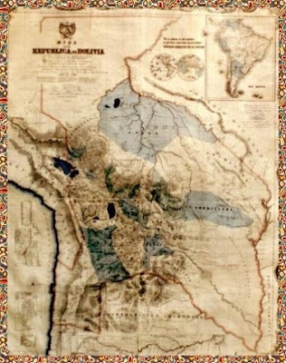 Mapa antiguo de Bolivia, antes de ser robada, maltratada, y separada