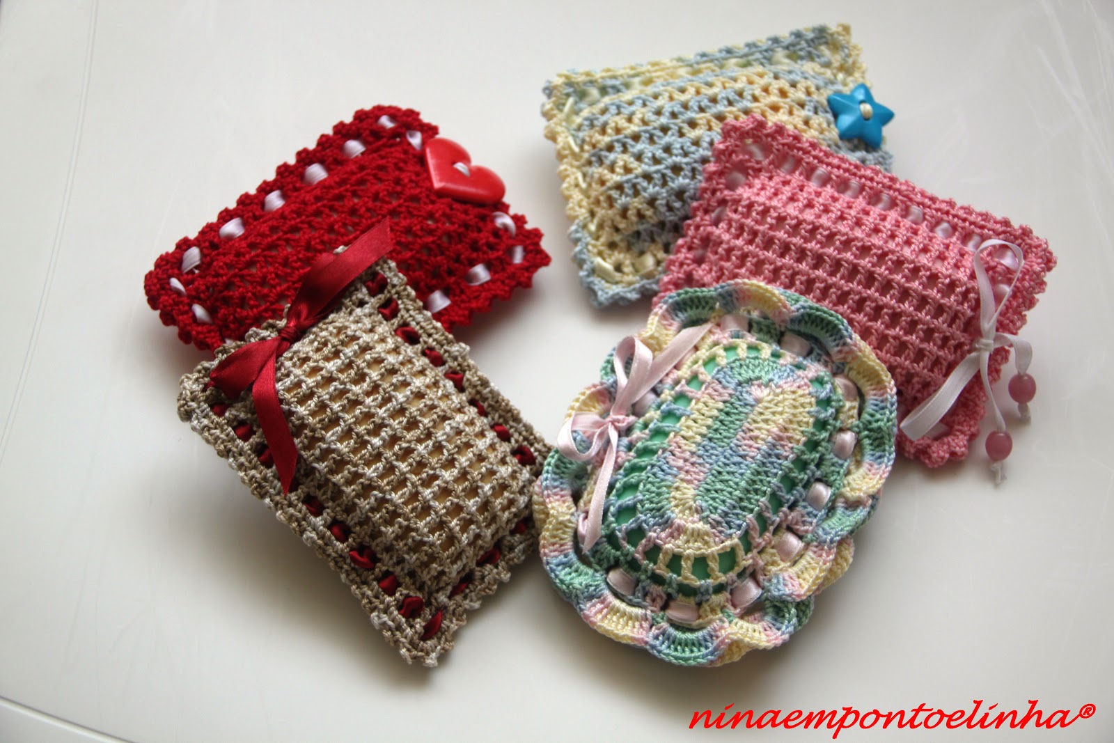 Ninaempontoelinha ...: Porta sabonetes em croché