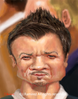 Jeremy Renner humor caricature