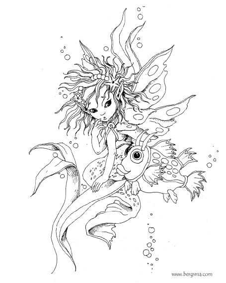 fairies and mermaids coloring pages - photo #7
