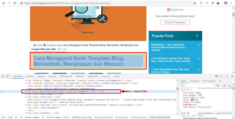Mengetahui Kode Template Blog