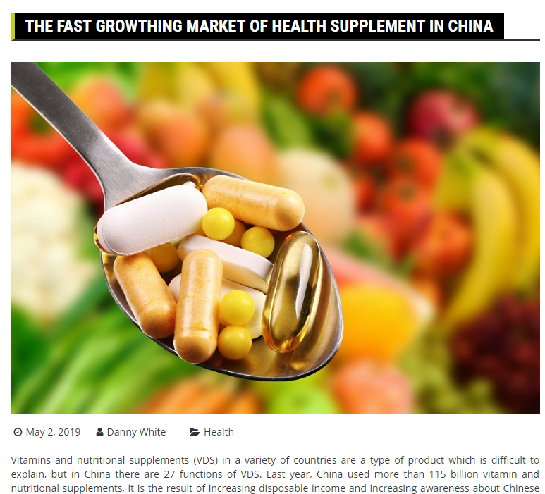 China in China for Vitamins and nutritional