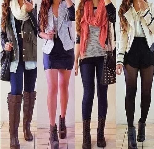 Different color fall outfits College Fashion