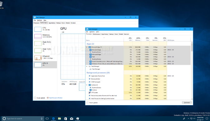 Windows 10 to add Grouped Processes and GPU Performance in Task Manager