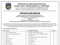 Lowongan Kerja RSUD dr Darsono Kabupaten Pacitan 2017