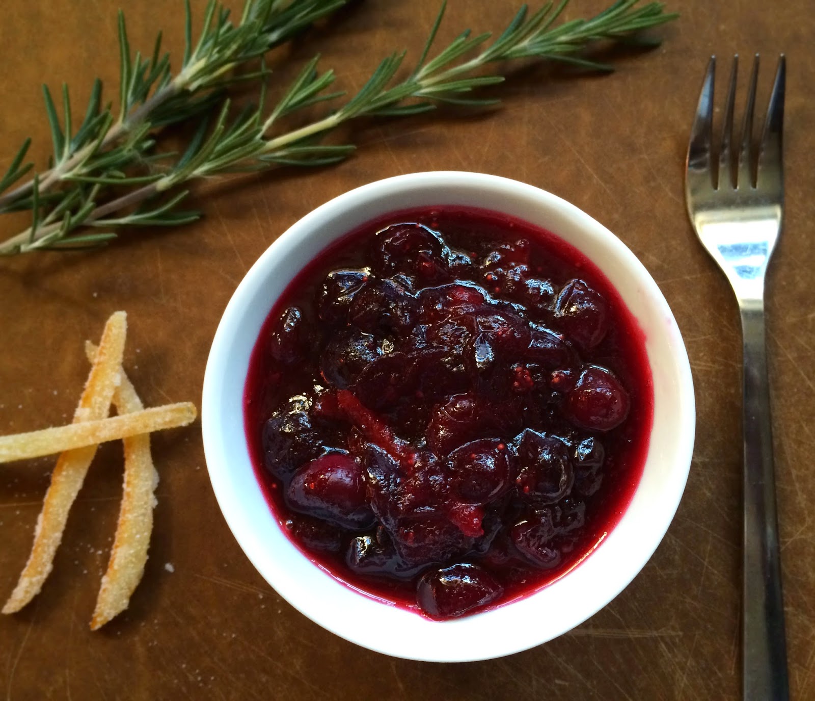 Cranberry Sauce with Candied Orange Peels - Cathy