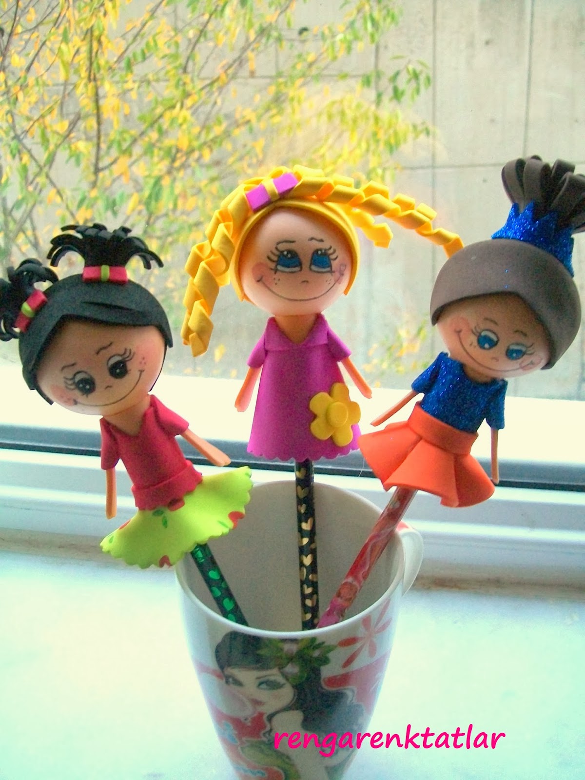 RENGARENK TATLAR EVA BEBEK KALEM SÜSLERİ