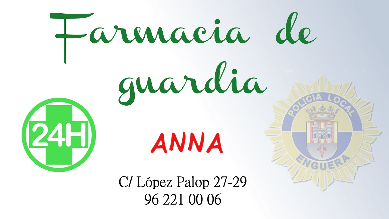 Policía Local Enguera Farmacia de guardia Policía Local Enguera Farmacia de guardia