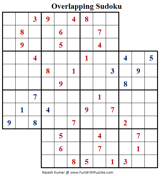 Overlapping Sudoku Puzzle (Fun With Sudoku #157)