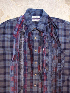 REBUILD BY NEEDLES "Ribbon Flannel Shirt - Indigo Dye & Black Dye" Fall/Winter 2015 SUNRISE MARKET