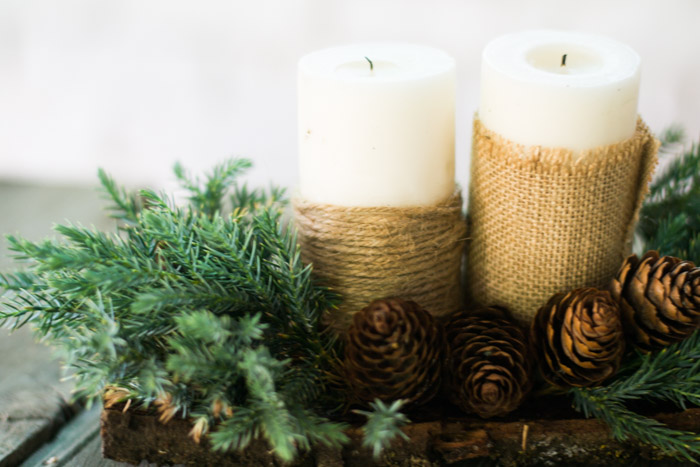 Centro de mesa rústico