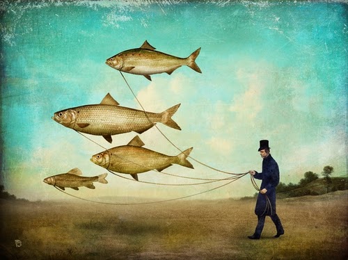 16-Walking-the-Fish-Christian-Schloevery-Surreal-Paintings-Balance-of-Mind-and-Heart-www-designstack-co