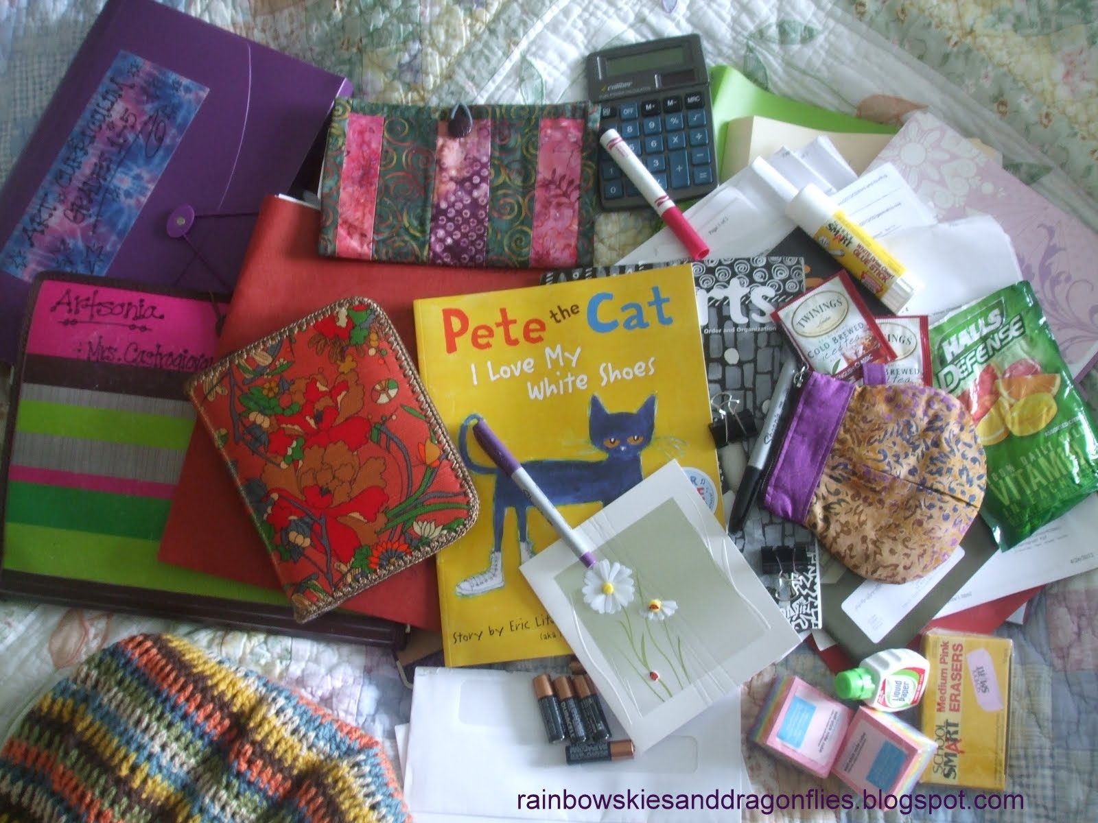 Rainbow Skies & Dragonflies What's in Your School Bag?