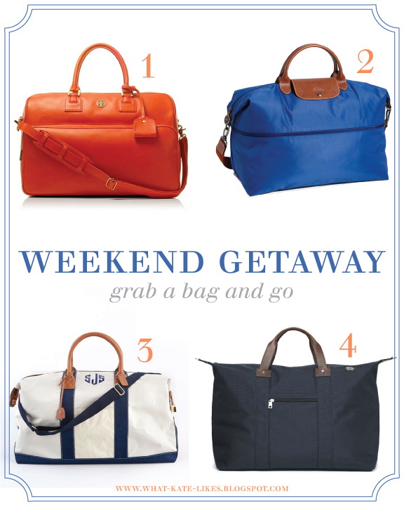 What Kate Likes: Weekender Bags (and a HELLO!)