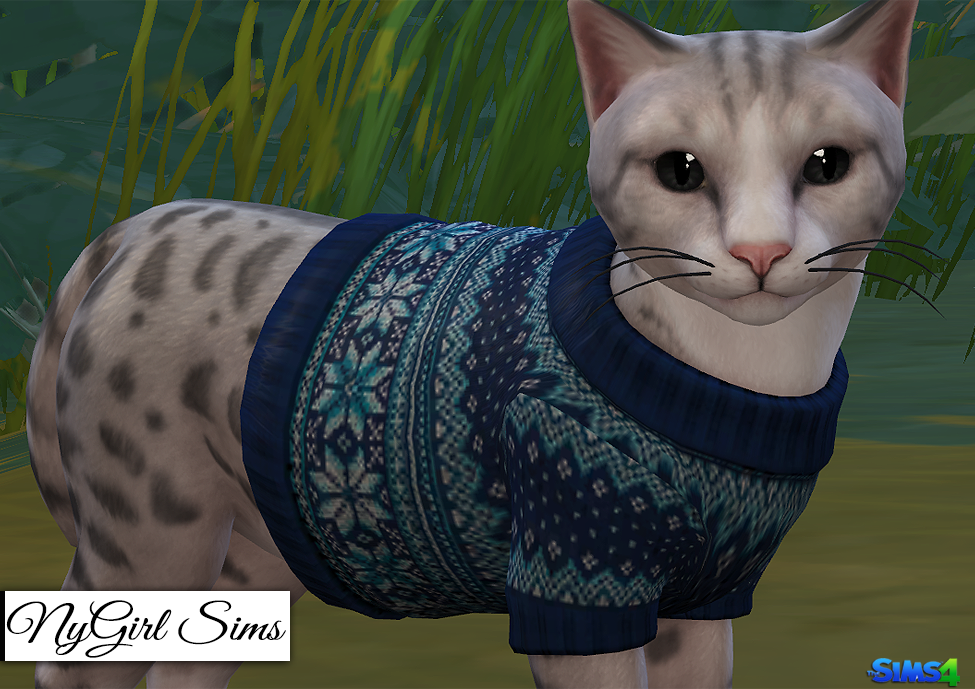 NyGirl Sims 4 Cats Knitted Holiday Sweater