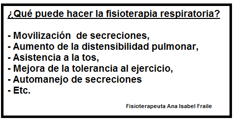 ¿Qué puede hacer la fisioterapia respiratoria? Fuente: Fisioterapeuta Ana Isabel Fraile