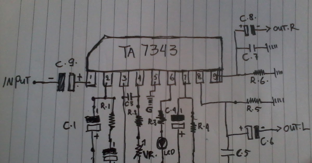 Skema Rangkaian Decoder Penerima radio Fm TA 7343