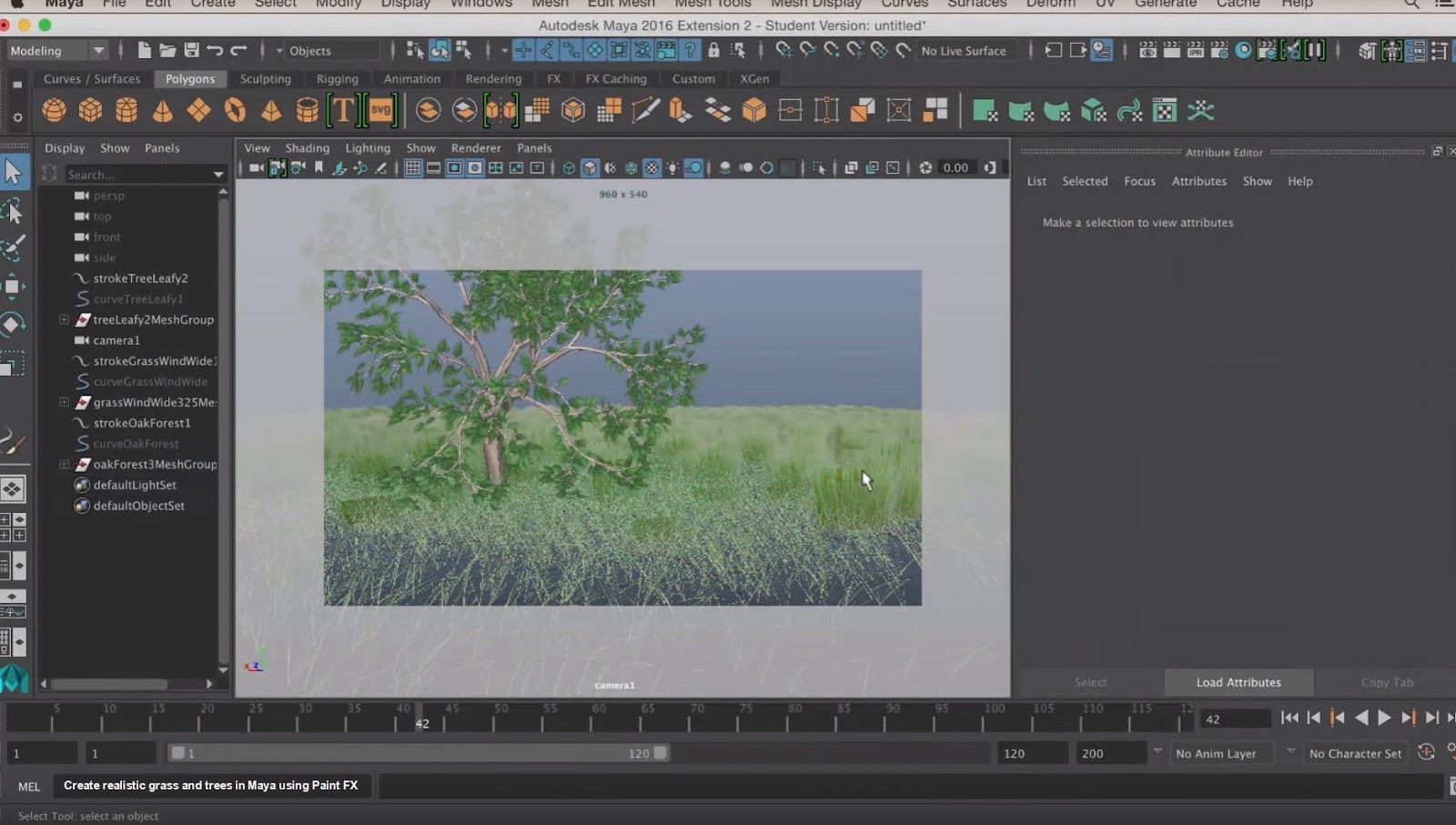Create realistic grass and trees in Maya using Paint FX CG TUTORIAL