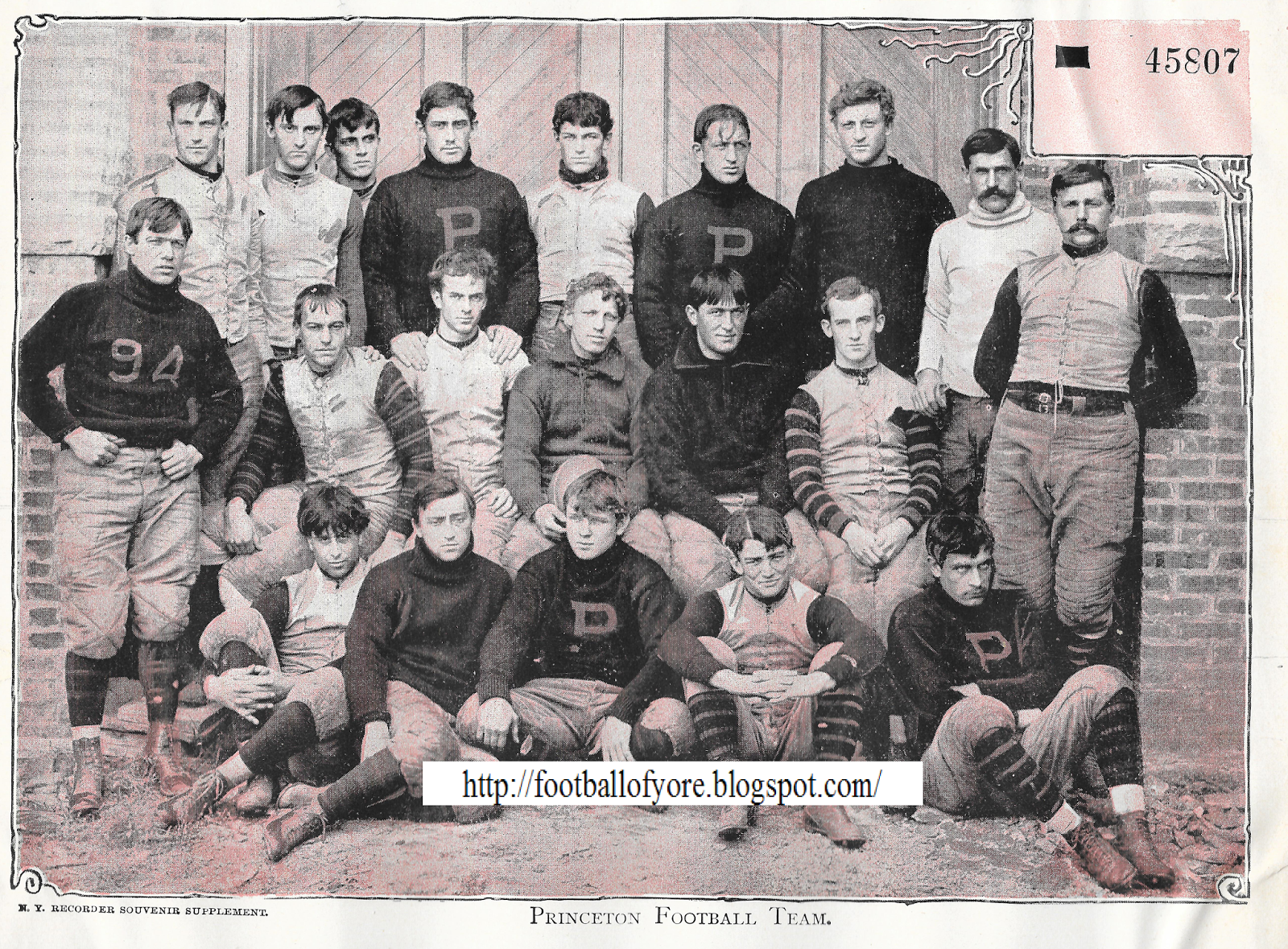 Football of Yore 1892 New York Recorder Football Supplements