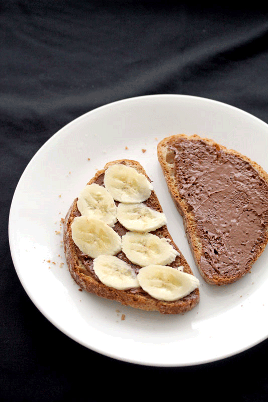 Foodagraphy. By Chelle. Stuffed french toast with bananas and maple