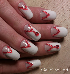 arrow rhinestone mani french nail